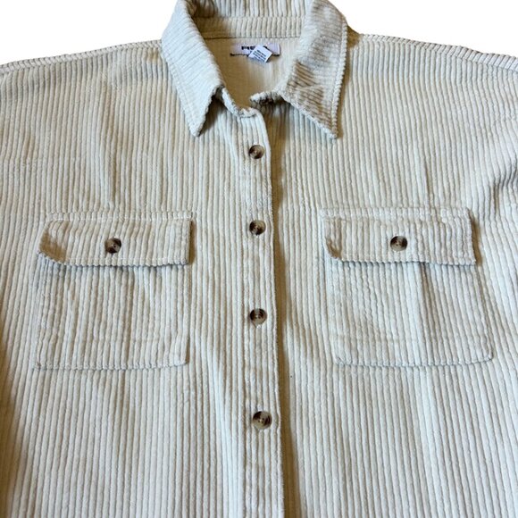 Women’s RSQ Cream Corduroy Button-Down Shirt Jacket – Size M - Picture 3 of 10